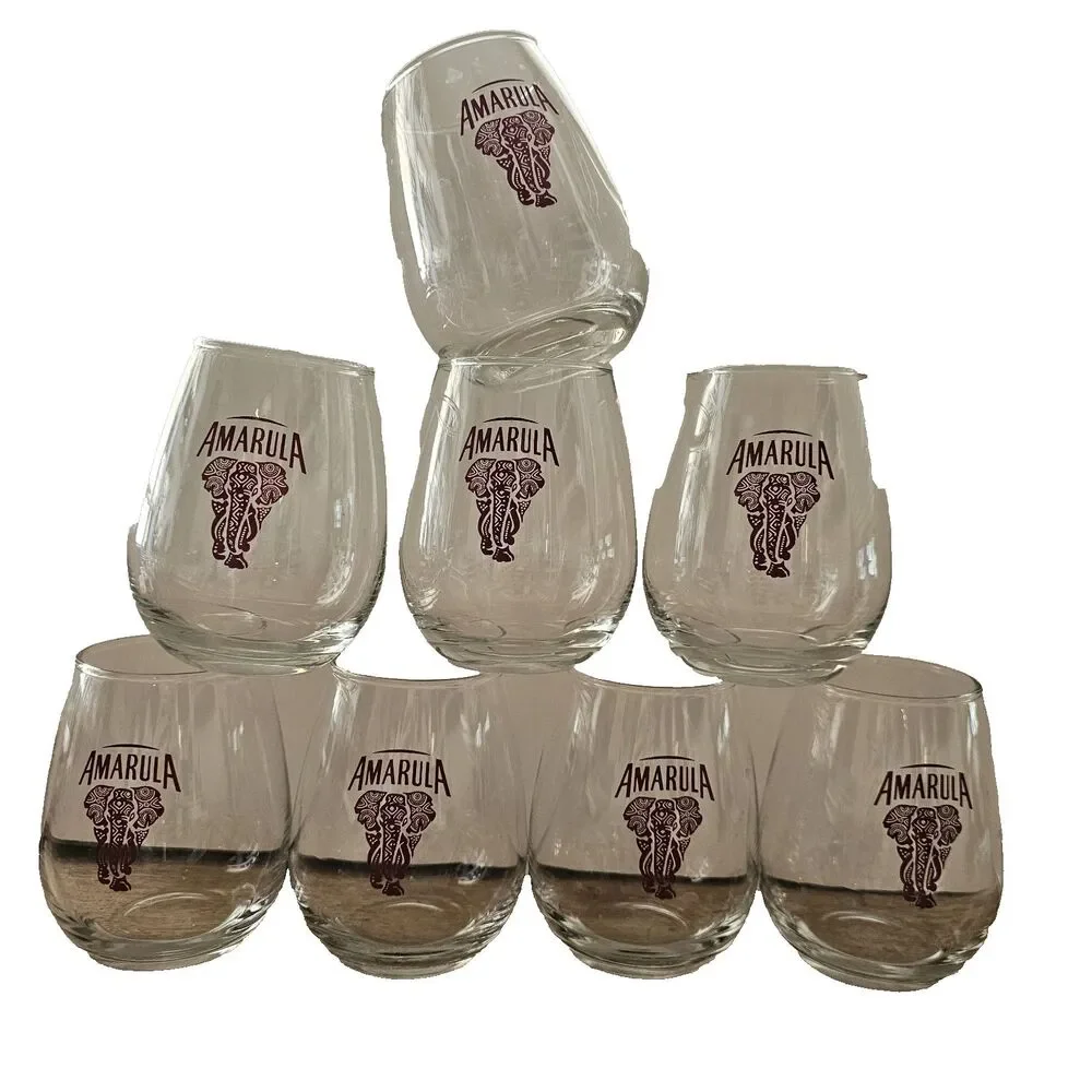 Amarula wine/cocktail stemless glasses 12oz Set of 8